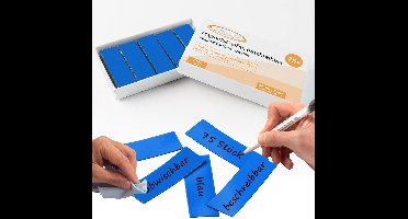 Beschrijfbare Magneetstrips - 60x20mm - Blauwe Kleefstrips voor Whiteboards en Koelkasten