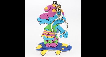 Skateboard sleutelhanger - Flexibel rubber - 8 cm
