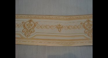 Breed behangrand goud creme beige ornamenten voelbaar relief