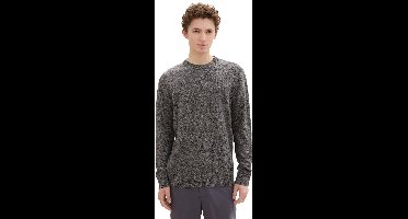 Tom Tailor Denim - Basic katoenen gebreide trui - Maat S - grey tonal mouline