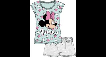 Disney Minnie mouse pyjama met korte mouw - lichtgroen - grijs - maat 110 cm / 5 jaar