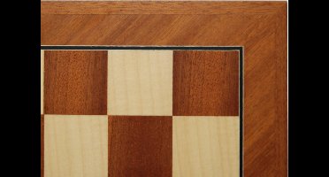 Schaakbord Sapeli/Ahorn-hout 52cm/55mm, Maat 6