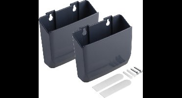 Accessoire houders - Set van 2 - Zelfklevend of schroefbaar - 12,5 cm breed - Tot 2kg - Donkerblauw