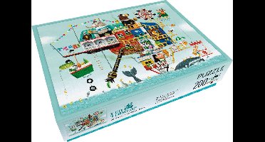 Bekking & Blitz - Puzzel - 200 stukjes - Kunst - Uit het boek "Het eiland van Olifant" - Illustratie kinderboek - Leo Timmers