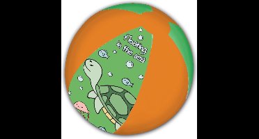 Arditex Strandbal Turtle Junior 45 Cm Groen/oranje