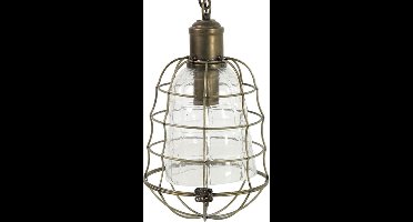 Hanglamp - Industrieel - Vintage - Eetkamer - Stallamp - Overkapping - Landelijk - Mancave - Ketting - Brons - Glas - 38cm