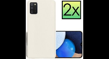 Hoesje - 2 Stuks - Geschikt voor Samsung Galaxy A02s - Sterk & Shockproof - Case Siliconen - Back Cover - Telefoon Hoes - Wit