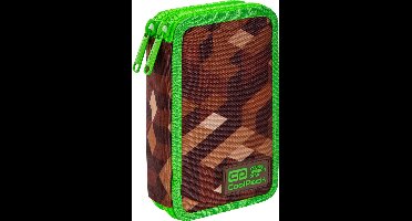 CoolPack - Pennenzak - Pennenetui - pennenetui met accessoires - 3 vakken - City Jungle / Groen en Bruin