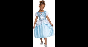 DISNEY Prinses - CINDERELLA, Assepoester jurk Classic, Maat M (7-8 jaar), Meisjes