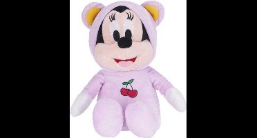 Minnie Mouse in Pyjama - Disney Pluche Knuffel 30 cm {Disney Plush Toy | Speelgoed knuffelpop knuffeldier voor kinderen jongens meisjes - Mickey Mouse Minnie Mouse Pluto Donald Duck - Romper Baby}