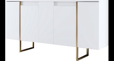 Skye Decor, Wandtafel, Luxe - White, Gold, Gemelamineerde spaanplaat, Wit & Goud, 160 x 35 x 80 cm