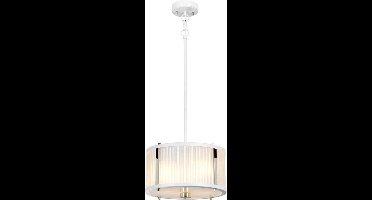 Elstead Lighting LED Hanglamp Corona | 2X E27 Max 60W | Dimbaar | White Satin Painted/ Polished Nickel