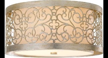 Landelijke Plafondlamp - Steady Lighting - Metaal - Landelijk - E27 - L: Cm - Voor Binnen - Woonkamer - Eetkamer - Zilver