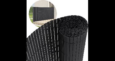 ECD Germany PVC privacyscherm mat 120x700 cm (1x3m + 1x4m) antraciet, privacy hek 3-gewichtsversterking, UV-bestendig, windscherm balkonbetimmering hek privacy scherm voor tuin balkon terras