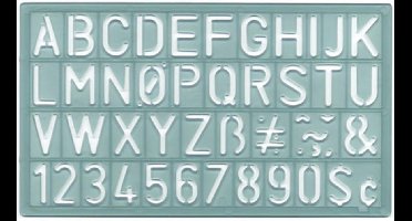 Westcott - Alphabet sjabloon - grijs - 1 stuks