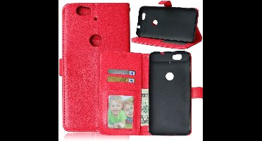 Cyclone wallet case hoesje Geschikt voor: Huawei Ascend P9 rood