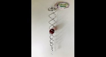 Nature's Melody Crystal Vortex Spinner Wind Spinner Kristal staart 35cm met rode glazen kogel van 4cm ,De beste kwaliteit ! wind vanger, Twister ,Hoogwaardige RVS spiraal