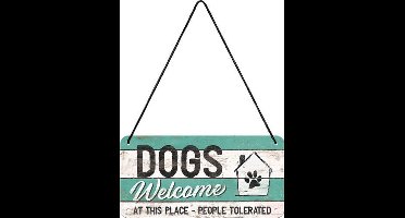 Nostalgic Art Metalen Bord Hanging Dogs Welcome