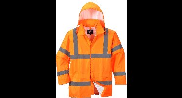 Regenjas Oranje Maat S met reflecterende striping