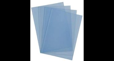 Schutbladen glass A4 -200 micron transparant / blauw