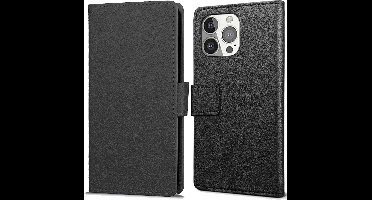 Just in Case hoesje geschikt voor iPhone 13 Pro Hoesje met Pasjeshouder - Bookcase Classic - Zwart