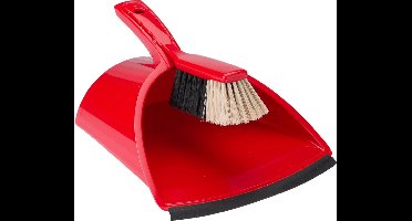 Stoffer & Blik met Grote Opvangbak - Rood