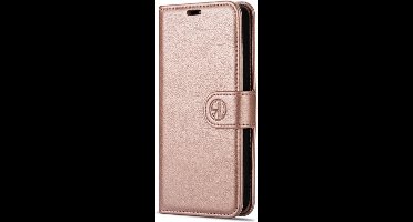 Hoesje geschikt voor Samsung Galaxy A35 5G hoesje/book case met pasjeshouder hoge kwaliteit kleur Rose goud
