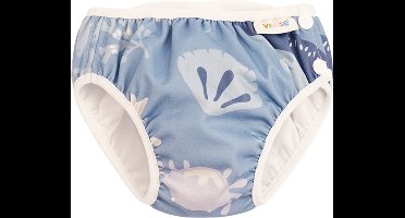 Vimse Blue Whale - Wasbare Zwemluier - M | 7-10 kg - Drukknopen - Waterbestendig - OEKO-TEX gecertificeerd