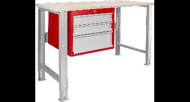 Modulaire werkbank Rubberwood met ladekast 3L 1200 mm MW Tools MOD125R