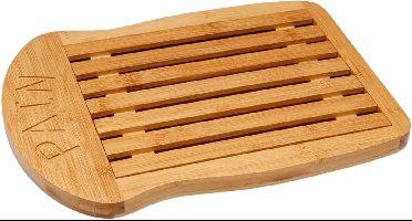 5Five Broodplank met opvangbak - bamboe - bruin - 34 x 26 cm