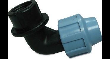 Unidelta Knie 90° PP 25 mm x 1/2" x 25 mm knel x binnendraad x knel 16bar zwart/blauw DVGW/KIWA/WRAS