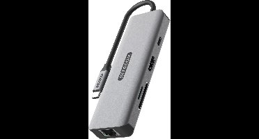 Sitecom - 8 in 1 USB-C PD Multiport Hub - 100 W Power Delivery - SD + MicroSD 25 MB/sec - HDMI