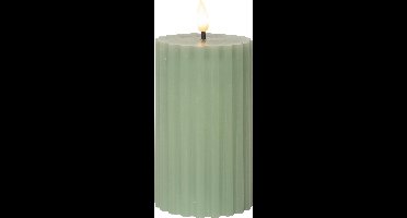 Star Trading LED-kaars van echte was 'Flame Stripe', flikkerend, groen, 15cm