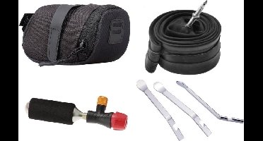 lekke band Reparatie set voor racefiets - Zadeltas gevuld met co2 pomp en bandenlepels