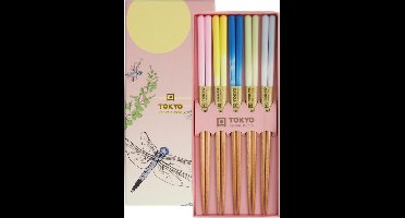 Tokyo Design Studio - Eetstokjes - Cadeau Set - Roze Libelle