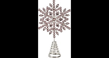 Christmas Decoration piek - ster vorm - lichtroze met steentjes - 23 cm
