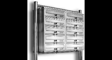 Brievenbus - 10 Woonadressen - RVS - 2x5
