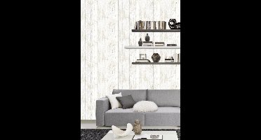 Dutch Wallcoverings Vliesbehang sloophout - wit/grijs
