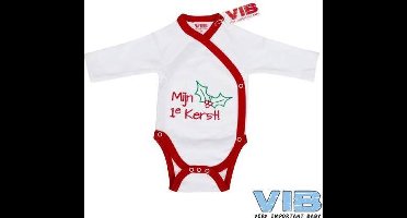 Overslag Romper 'Mijn 1e Kerst' Wit+Rood