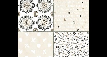 PATCHWORK TEGEL BEHANG - Beige Grijs Wit - AS Creation COZZ