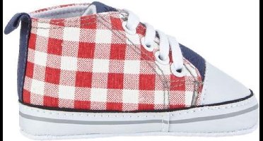 Playshoes sneakertjes geruit hartje rood