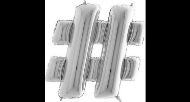 Folieballon symbool # zilver (100cm)
