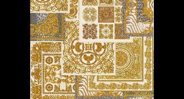 DIERENPRINT MET KLASSIEK BAROK BEHANG - Creme Goud Zilver - AS Creation Versace 4