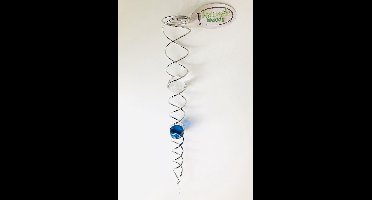 Nature's Melody Crystal Vortex Spinner Wind Spinner Kristal staart 50cm met licht-blauwe glazen kogel van 4cm & facet geslepen glazen kogel van 5cm ,De beste kwaliteit ! wind vanger, Twister ,Hoogwaardige RVS spiraal.