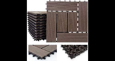 WPC hout vloertegel 11 stuks (Coffee)