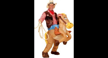 Opblaasbaar cowboy op paard kostuum  - Verkleedkleding - One size