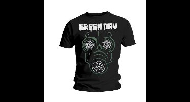 Green Day - Green Mask Heren T-shirt - S - Zwart