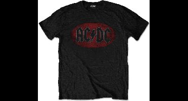 AC/DC - Oval Logo Vintage Heren T-shirt - S - Zwart