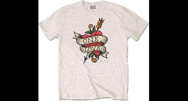 Nas - Love Tattoo Heren T-shirt - L - Creme