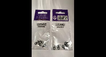 15 Lobster Slotjes Antraciet 10 mm ( =3 zakjes)